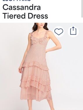 New with Tags. Cassandra Tiered Maxi Dress - Pink Polka Dot Size M